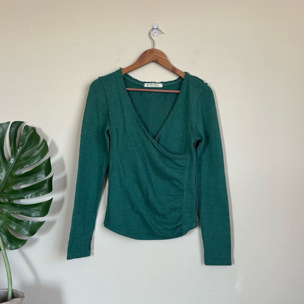 Free People Cotton Knit Wrap Top